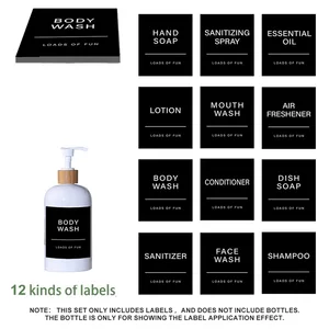 Sabão Etikett Aufkleber Set, wasserdicht, Bad, Dusche, Shampoo, Teller, Flasche, Glas, Lagerung, Shampoo, 12, 20, 24 Stcs 8 Hauptverkaufshampoo und Dove Conditioner - №8