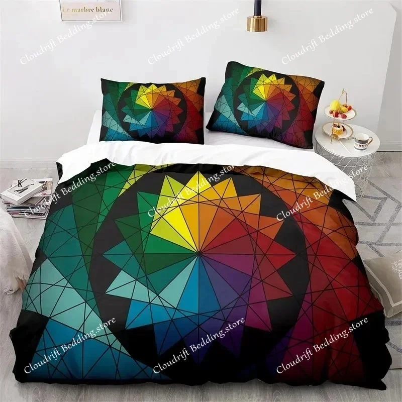 Colorful GeometricPsychedelic Swirl Bedding Set Single Twin Full Queen King Size Bed Set Aldult Kid Bedroom Duvetcover Sets Bed