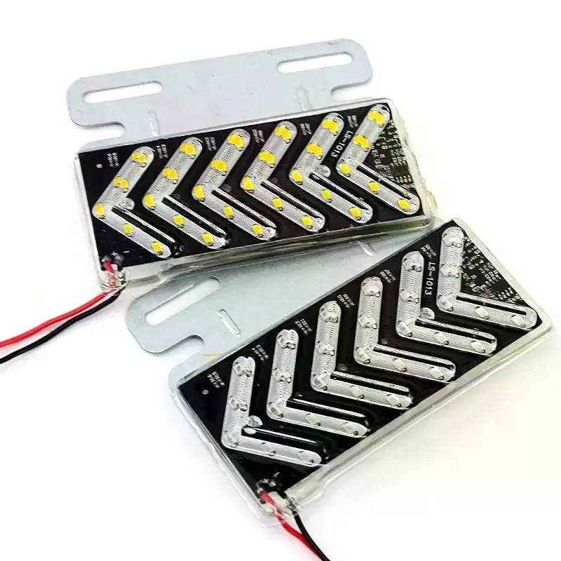 Weather Resistant LED Arrow Strobe Light Waterproof 12V 24V Fit Truck Trailer Turn Signal Warning Device