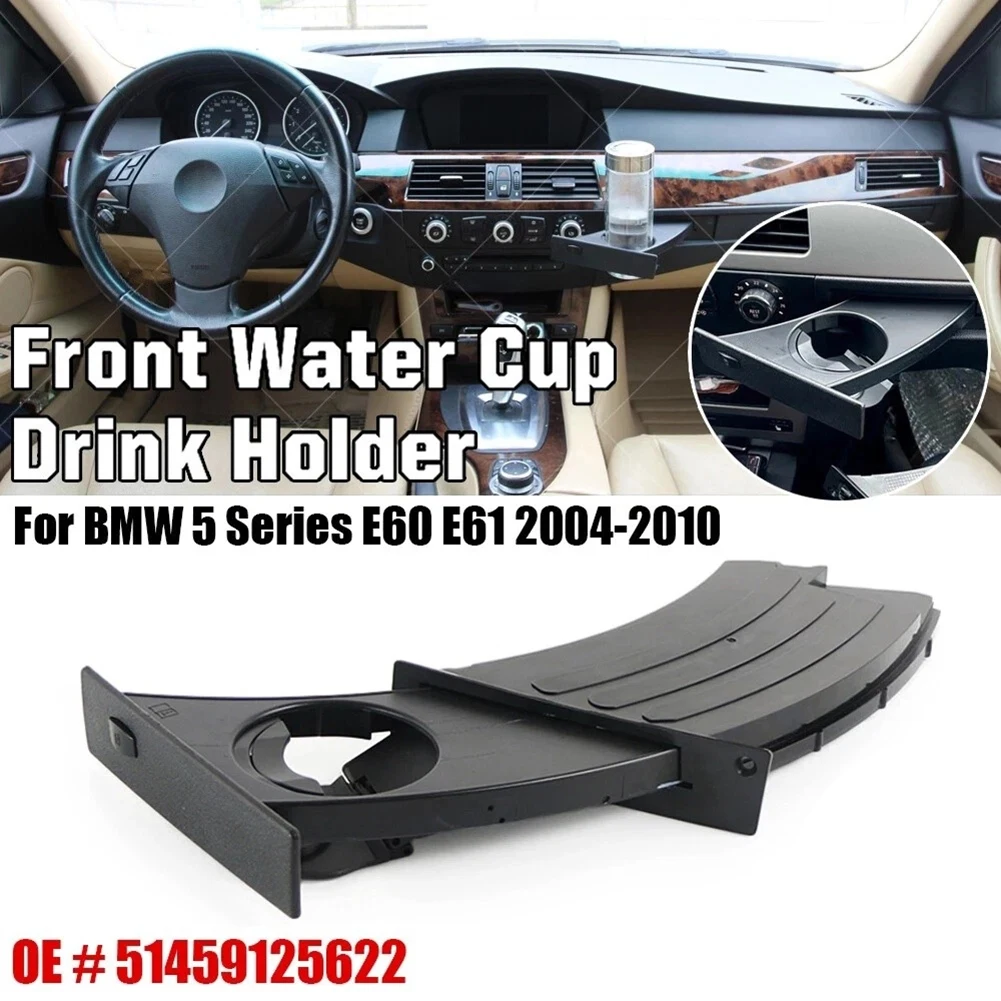 Left Cup Holder For BMW 525i 528i 535i 545i 550i M5 XDrive E60 51459125622 Cup Holder Drink Rack Black Holders