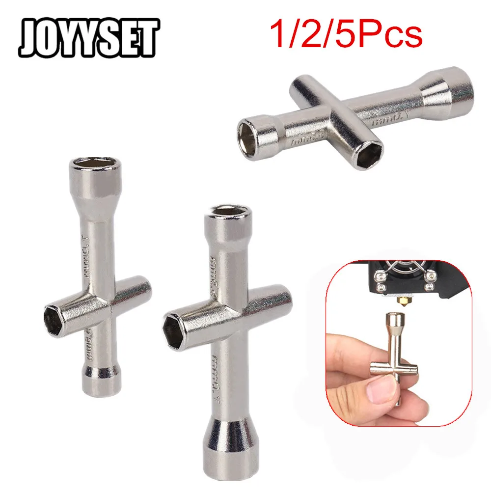 Mini Cross Wrench M2/M2.5/M3/M4 Screw Nut Hexagonal Cross Wrench 3D Printer Parts Removal Tool for E3D V6 Nozzle Small Spanner