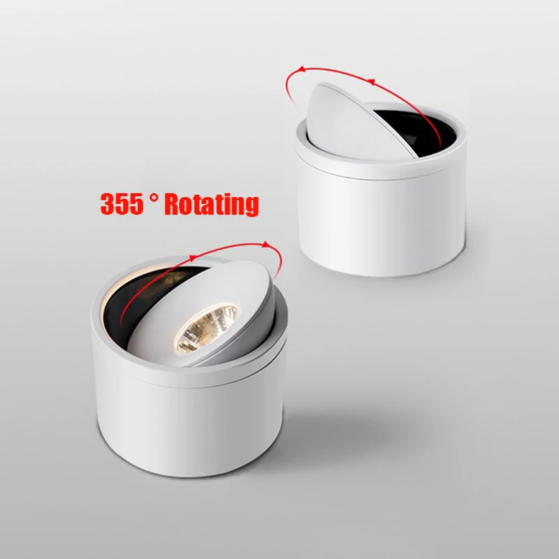 Surface Mounted Dimmable COB LED Downlights 7W 10W 15W 20W 24W Rotatable LED Ceiling Lamp Background Spot Lights Indoor Lighting