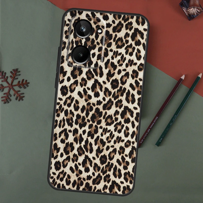 حافظة بطباعة الفهد لهاتف Realme C55 C51 C75 C63 C61 C53 C35 C65 C67 C71 11 12 13 14 15 Pro Plus GT6 GT7 Pro