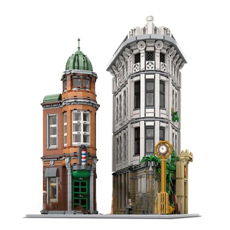 4083pcs Custom MOC Modular Office and Barber Shop Street Scene Model Building Blocks DIY Assembly Toys Christmas Gift