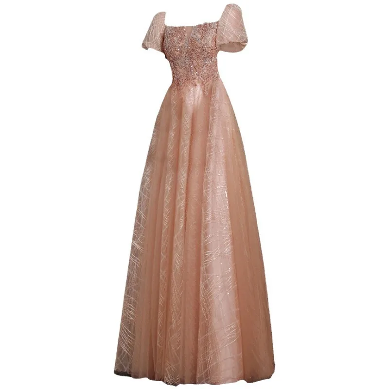 N11145 Vestito da festa per ragazze e donne per vestiti Abito lungo Dolce memoria Abiti eleganti Colletto quadrato Abiti da sera lunghi fino al pavimento