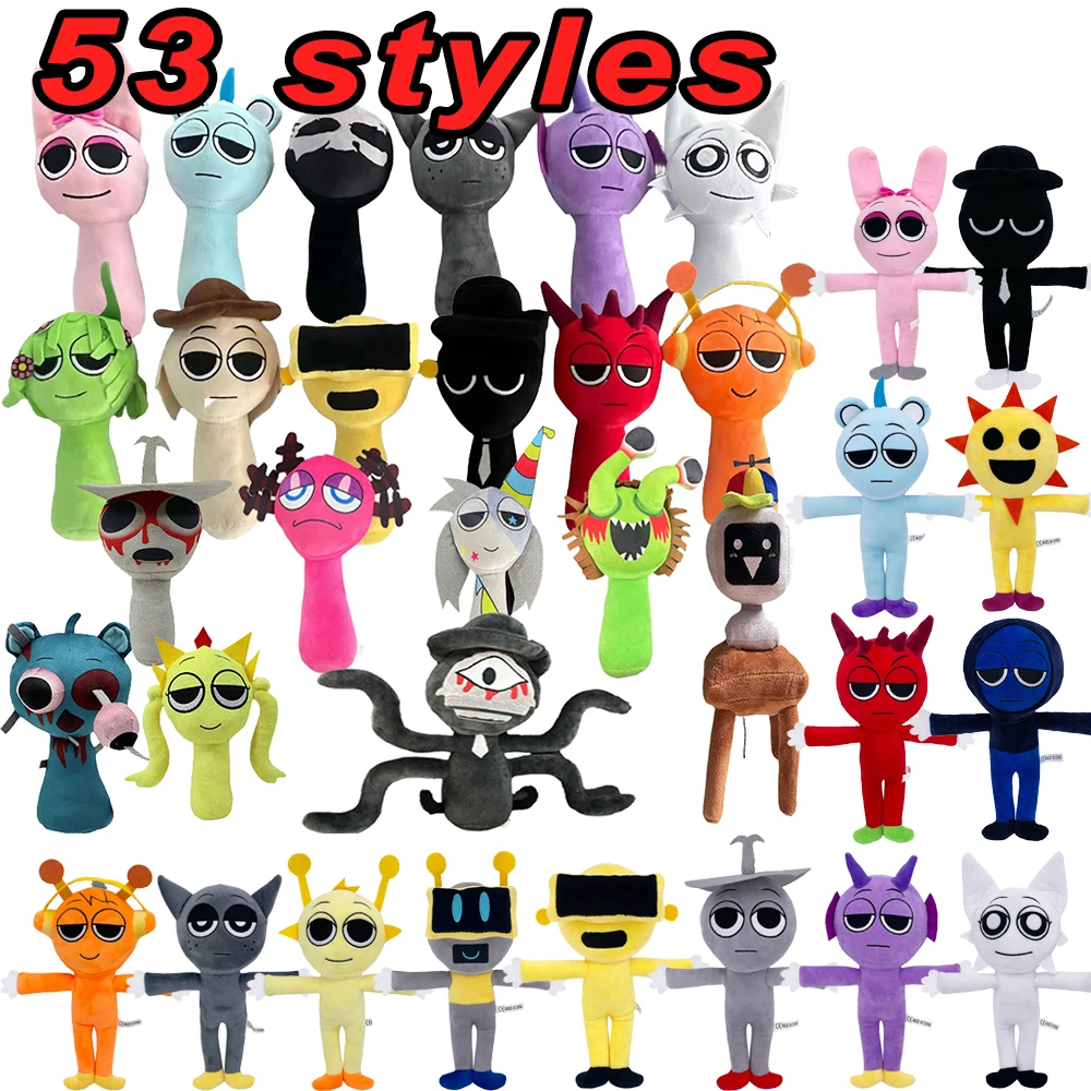 53styles Sprunki Plush Toys Sprunki Incredibox Plush Doll Sprunki Game Pillow Kids Birthday Gifts Stuffed Dolls Christmas Gift