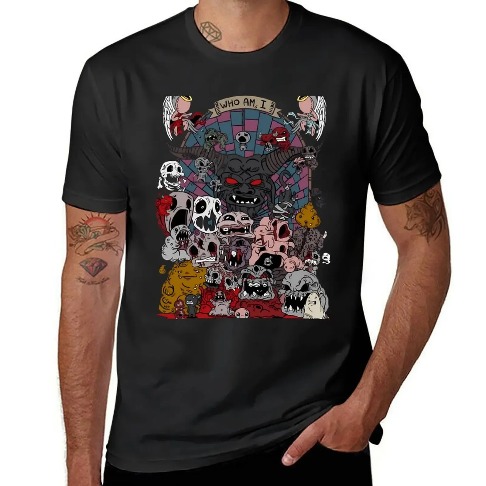 Binding of issac T-Shirt luxury clothing labubu vintage graphic tee mens big and tall t shirts