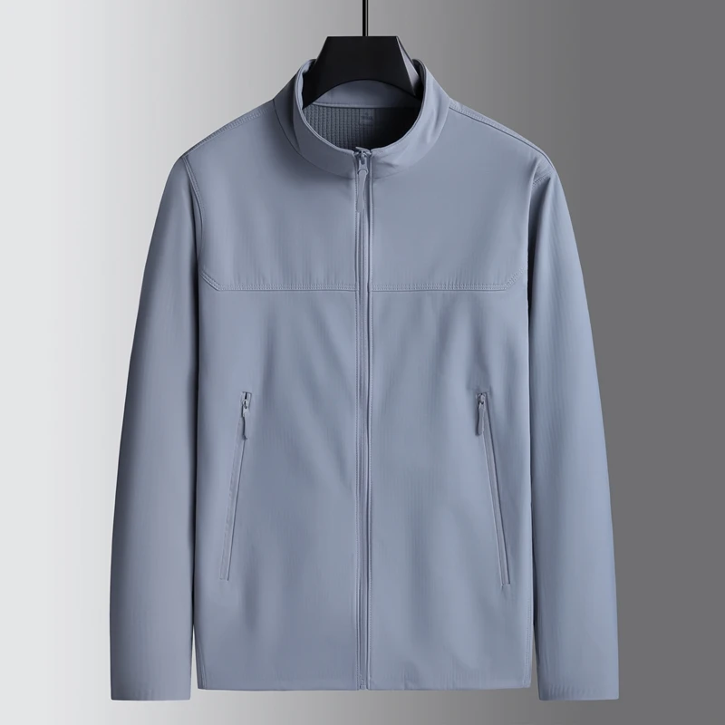 

Мужская куртка со стоячим воротником, деловая повседневная ветровка, мужская универсальная модная и качественная одежда, большой размер L-8XL