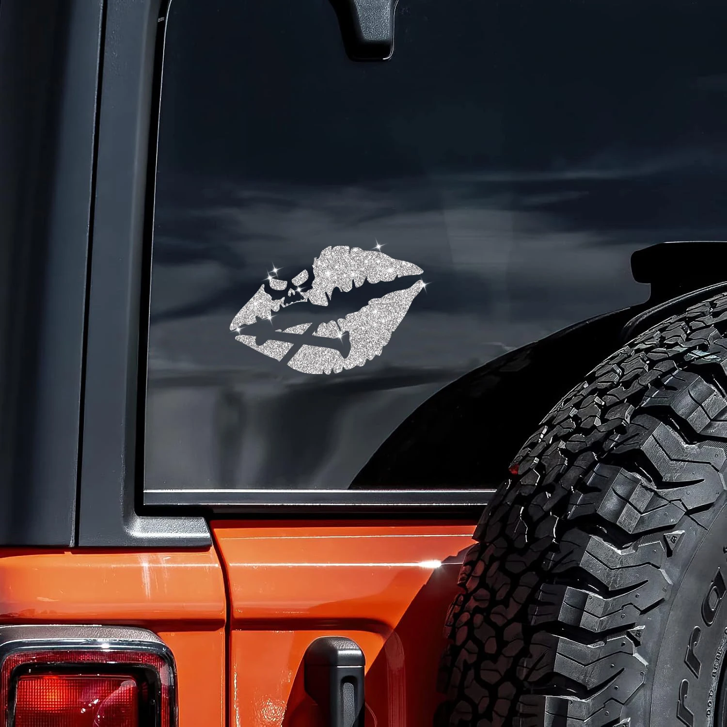 Flash Silver Stickers Skull Lip Car Decals Car Stickers