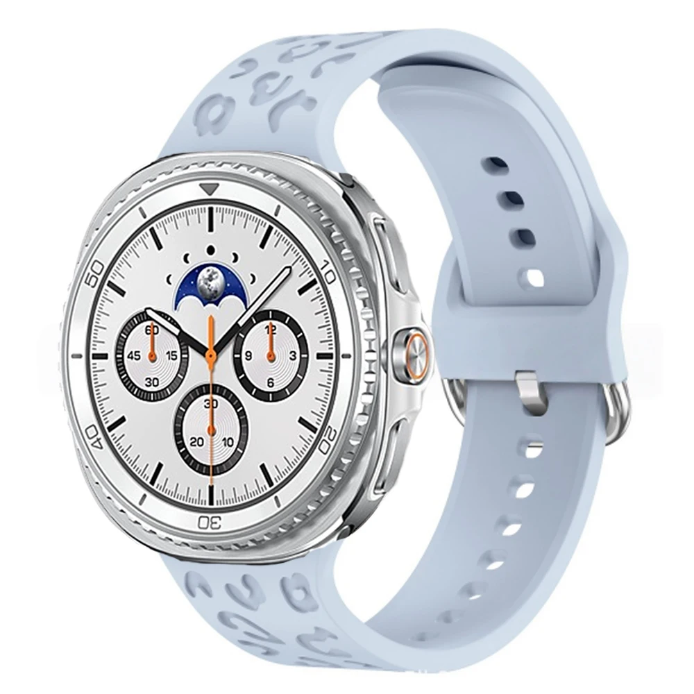 For Samsung Galaxy Watch 8 classic 46mm band Engraved sport Silicone Leopard loop Bracelet correa Galaxy watch 8 40mm/44mm strap