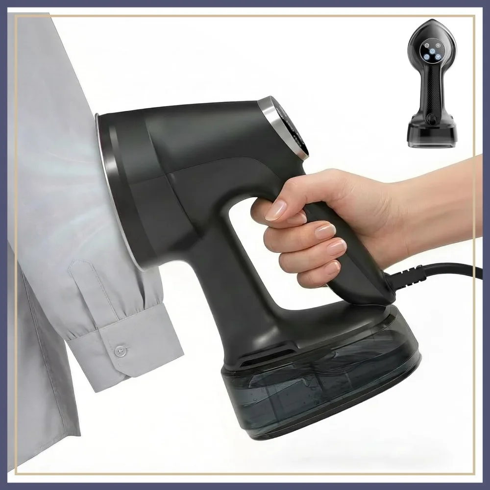 

Handheld Vacuum Steamer for Clothes, 2500-3600Pa Adjustable Suction, 400ml Tank, 4 Modes, 15s Heat-Up, 110-120V