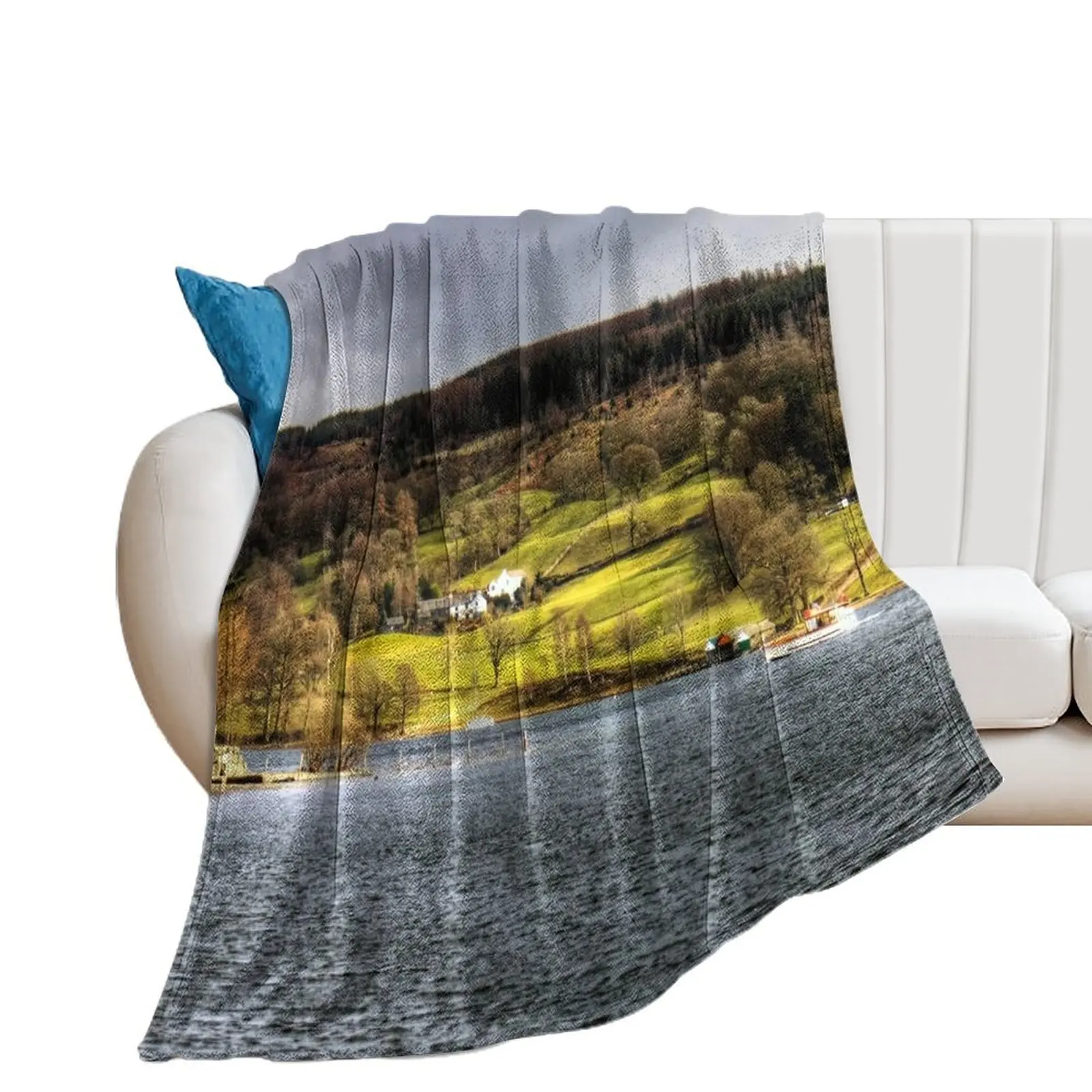 Coniston Water Throw Blanket Flannel decorative Picnic Blankets