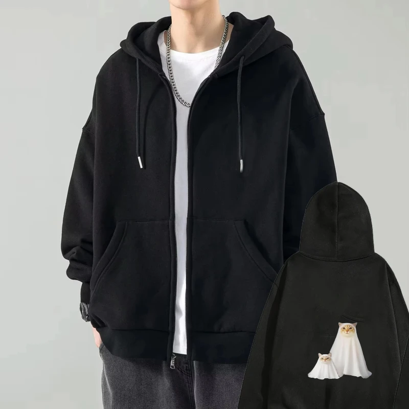 

Мужская куртка с капюшоном, черная повседневная уличная одежда с принтом для свадьбы и невесты, верхняя одежда для повседневной носки и модных мероприятий