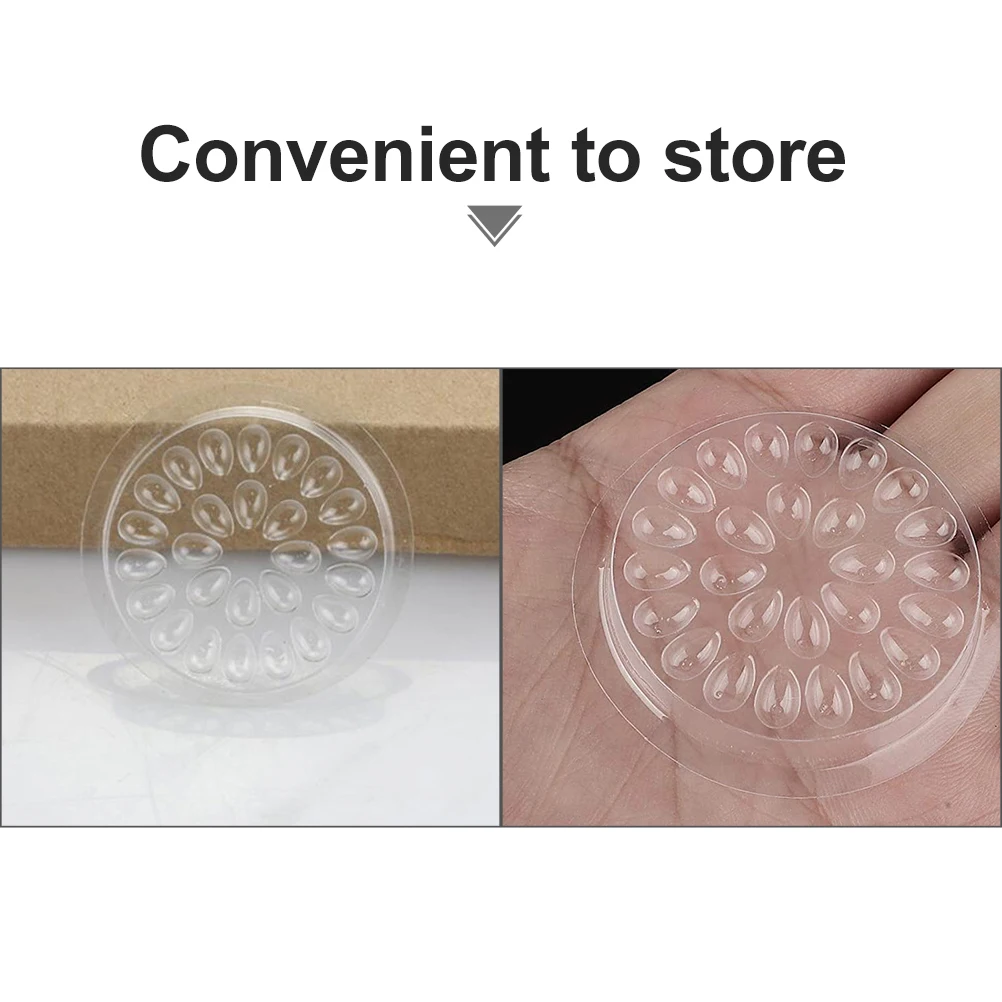 

200pcs Eyelash Glue Trays Disposable Plastic Pads Transparent Lightweight Storage Carry Lash Extension Tattoo Nail