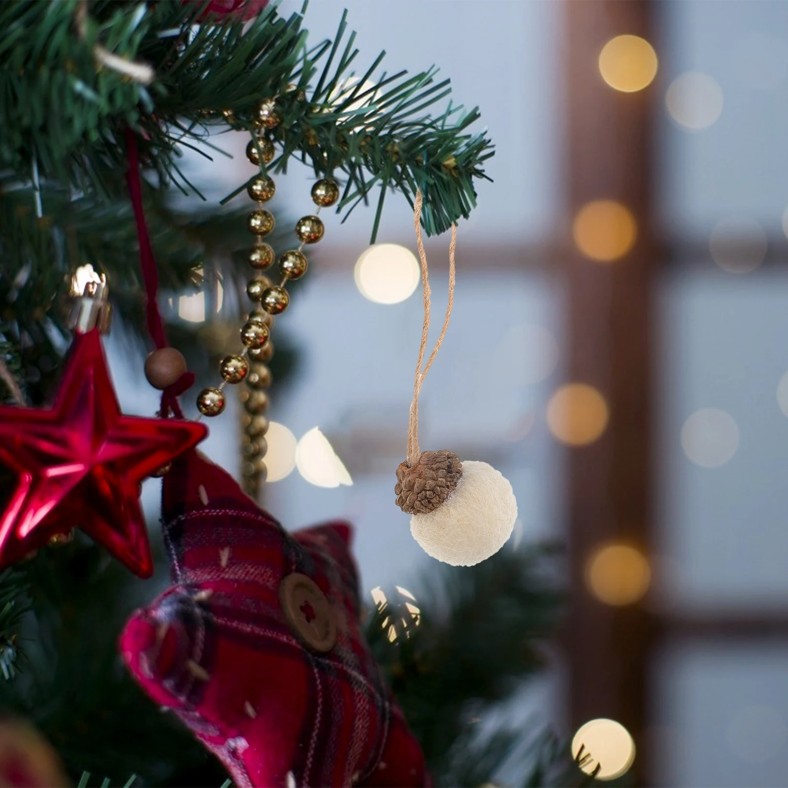 

18 pcs Pine Cone Hanging Pendant Felt Christmas Decorations Festival Style Ornaments Xmas Tree Small Decorative Pendants Home
