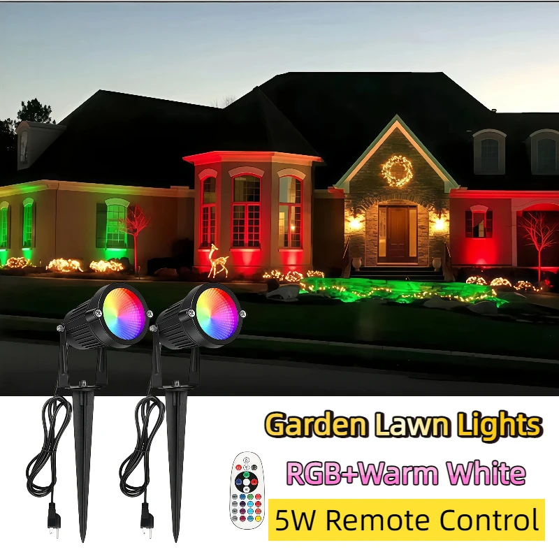 

RGBWW Garden Lawn Light Outdoor Waterproof IP65 Christmas Day Atmosphere Decoration Lighting Fixtures 5w Gazebo Landscape Lights