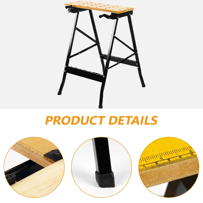 Portable Workbench,Large Load Capacity Folding Work Table & Sawhorse,Woodworking Carpentry Workbench