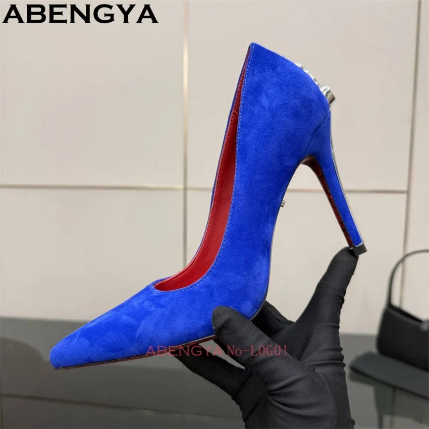 2026 Sexy Suede Leather Black Women's Pumps Point Toe Super High Heels Nightclub Shoes Summer Party Wedding Shoes For Women