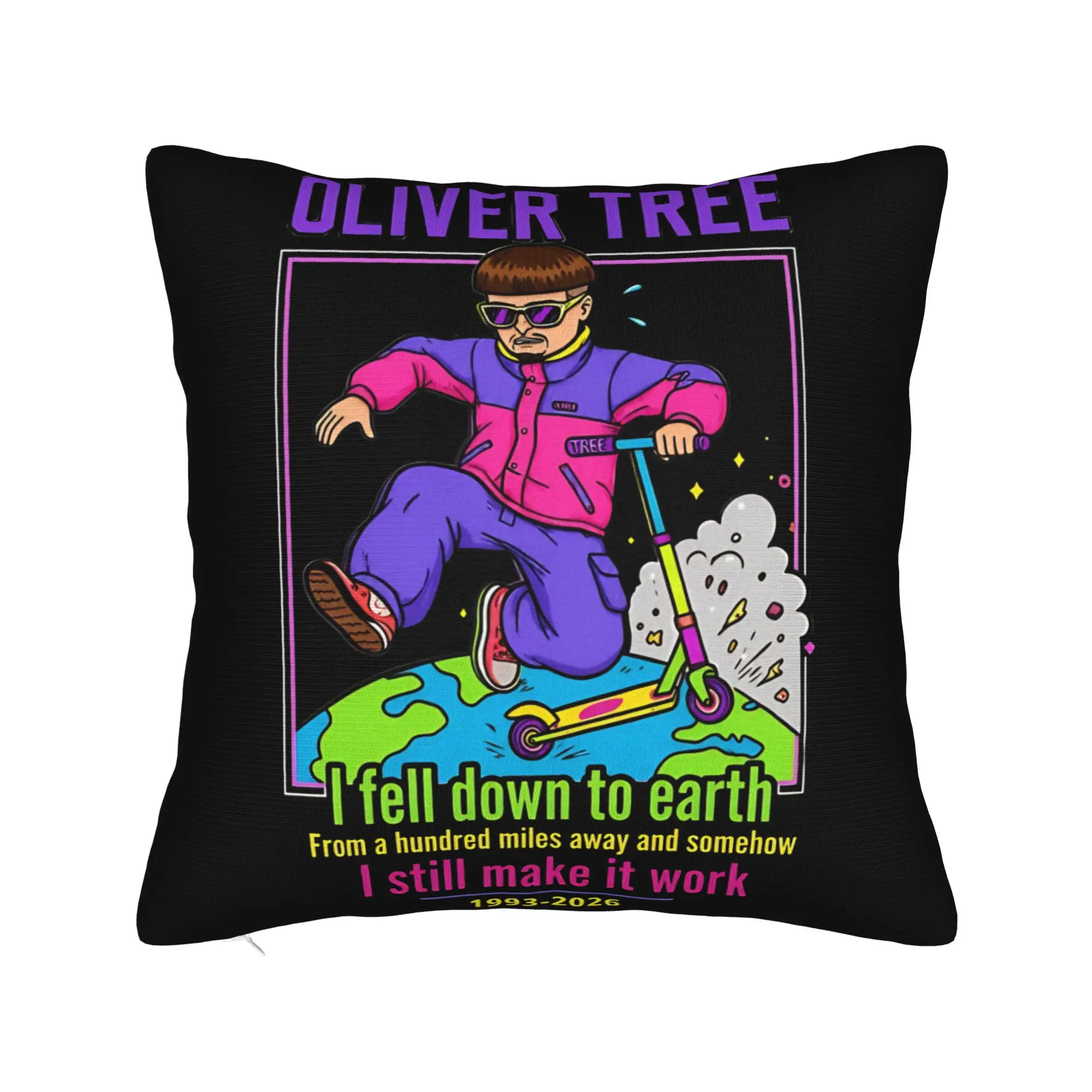 Oliver Tree Rest In Peace 1993 to 2026 Memorial Square Pillow Case  Cushion Covers Creative Decor Pillowcase for Home 40*40cm