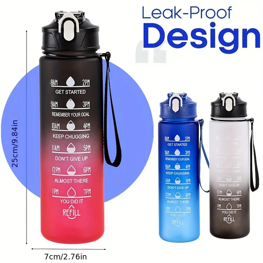 1pc, Motivational Water Bottle, Water Bottles, Sports Water Cups, Portable Drinking Cups, Summer Drinkware, For Outdoor Camping,