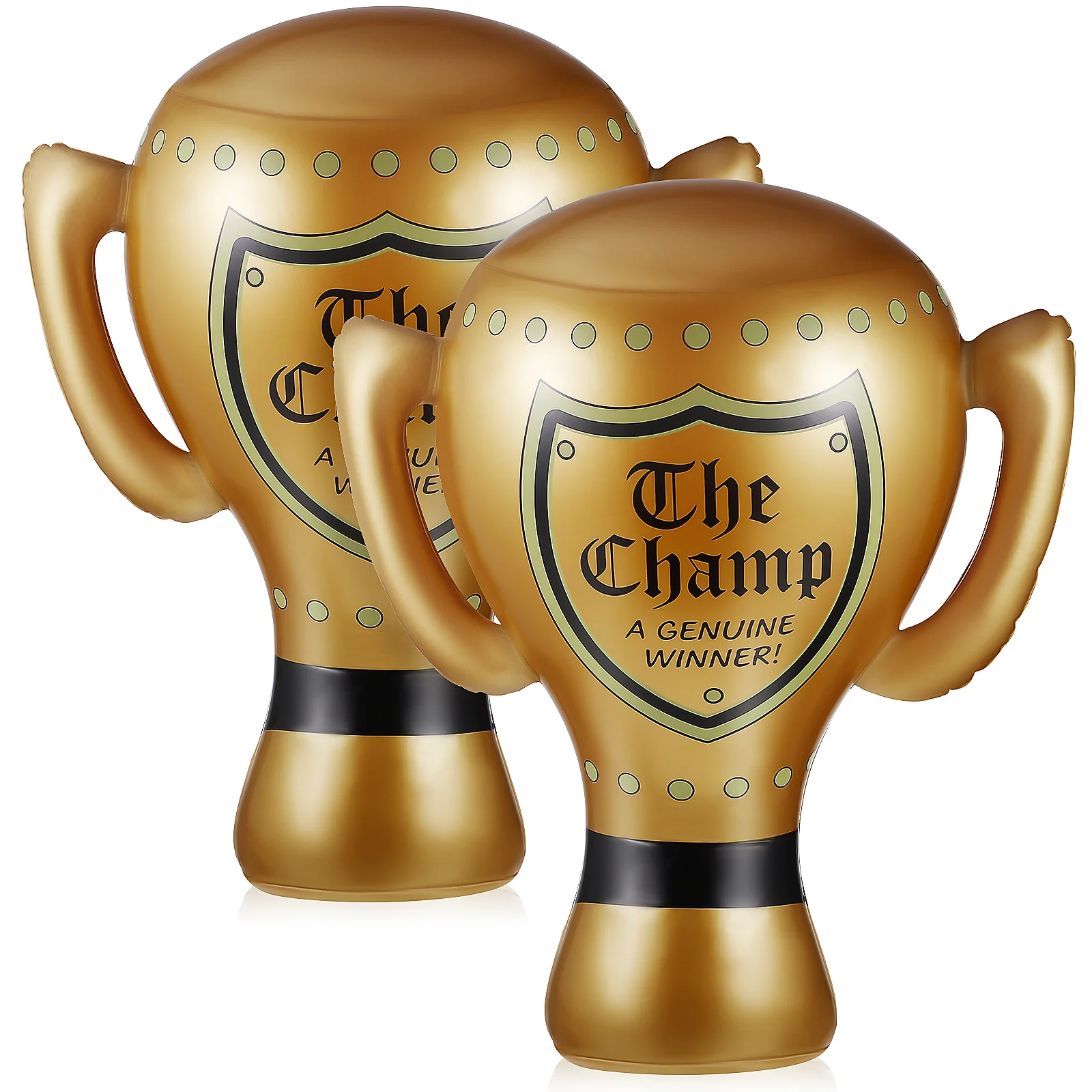 2 Pcs Soccer Balloons Inflatable Trophy for Party Sports Simulation Pvc Artificial Prize Cup Model Reward Award