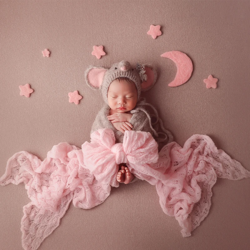 7 قطعة ورأى الصوف النجوم والقمر الوليد التصوير الدعائم خلفية اكسسوارات صغيرة الغلاف الجوي القمر والنجوم الطفل تبادل لاطلاق النار الدعائم #5