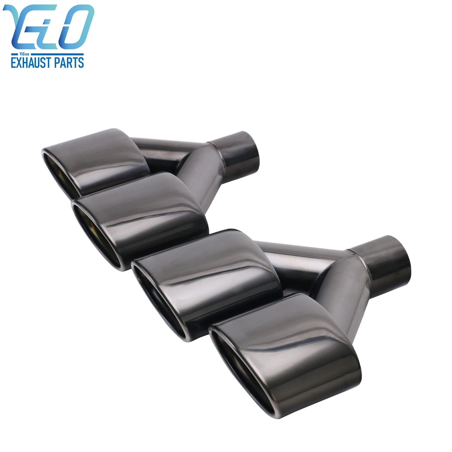 1 Set Stainless Steel Car exhaust tip 57mm interface Dual Outlet Exhaust Pipe Muffler Tailpipe black for W204 W211