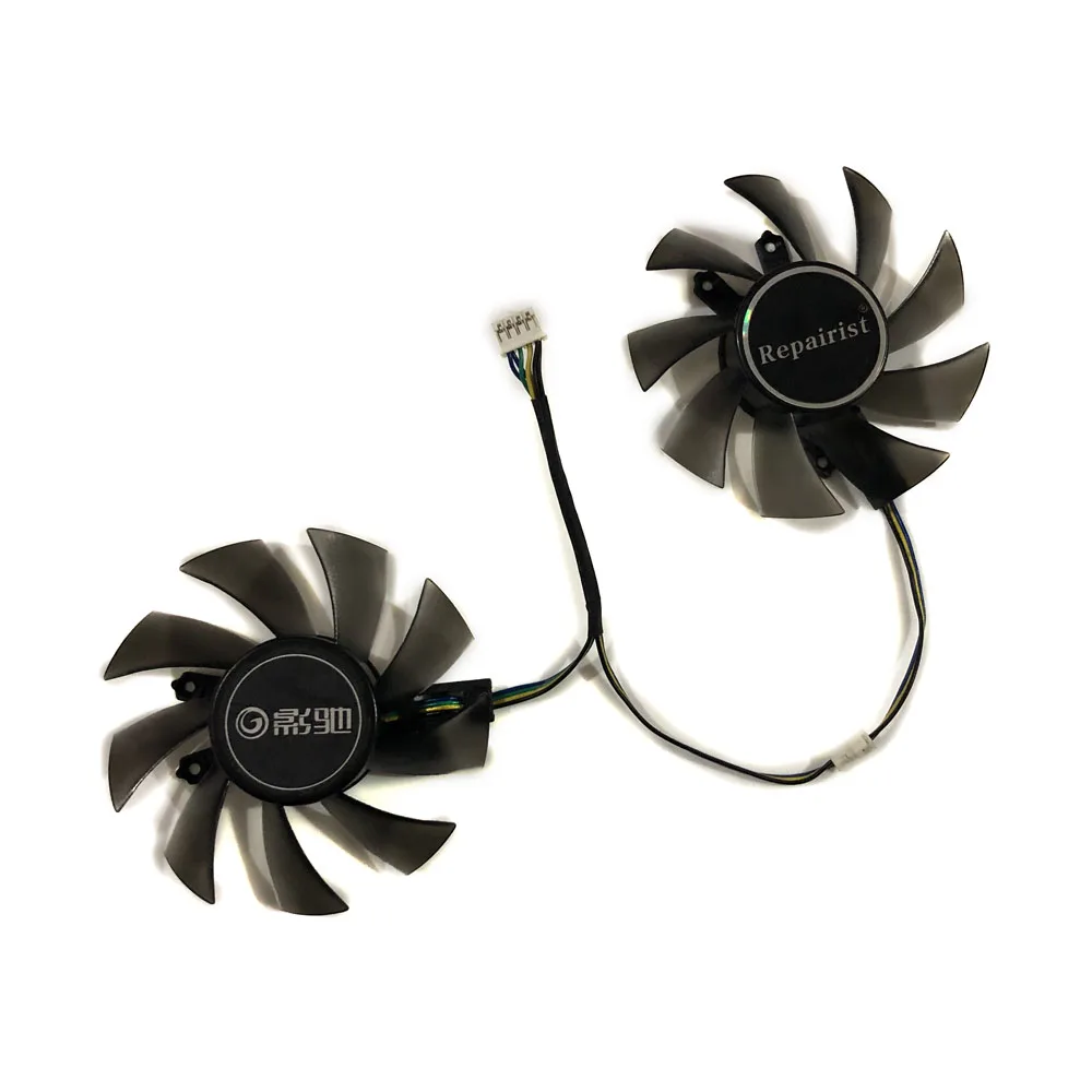 2Pcs/Set 75mm 4pin FD8015H12S,Video Card Fan,GPU VGA Cooler,For Kuroutoshikou GALAKURO GF gtx1650 GTX 1650 D6 E4GB DF2