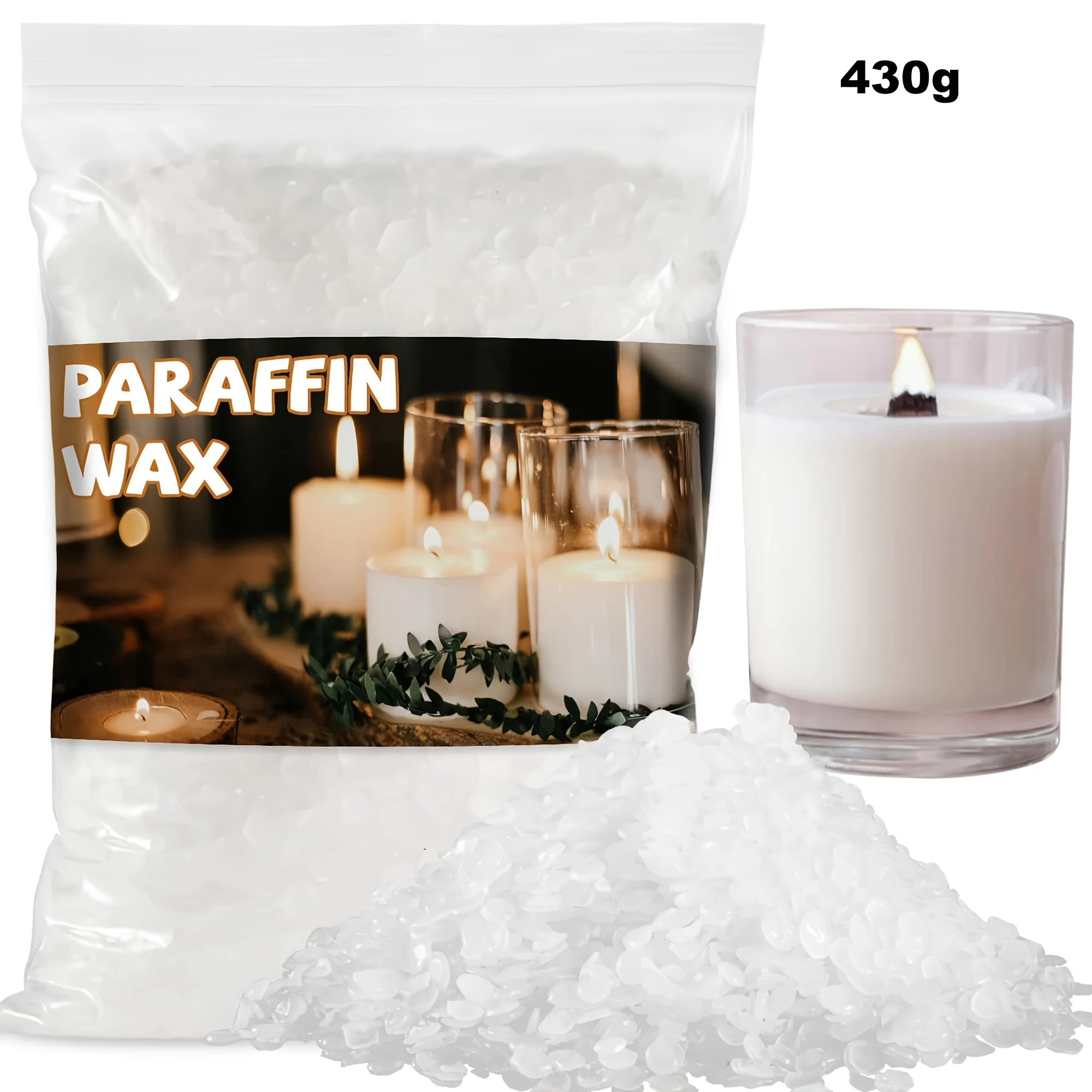 Cera de abejas blanca 430/885g - Cera pura adecuada para la fabricación de velas, cera de abejas blanca para fabricantes de velas y aficionados