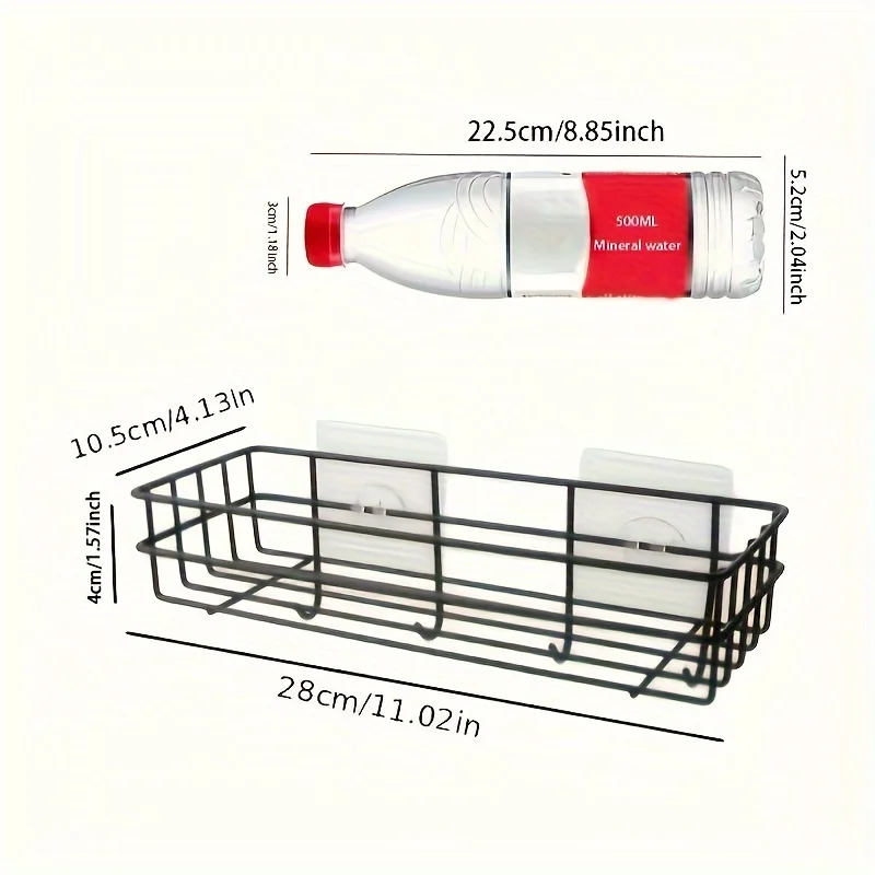 Bathroom Toothbrush Rack, Wall Hanging Free Punching Toilet Wash Table Cosmetic Wall Storage rack