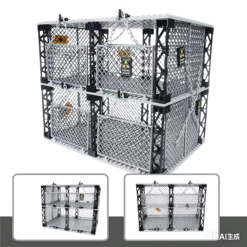 

Military WW2 Scene Block Monster Zombie Giant Animal Wire Mesh Isolation Net Fence Cage Building Blocks Brick Set Toys