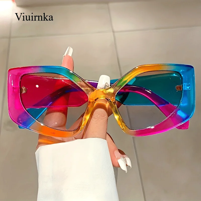 Women's sunglasses trend polygon multi-color versatile neutral style protection, perfect for beach vacation travel cruise, daily wear fashion decorative accessories