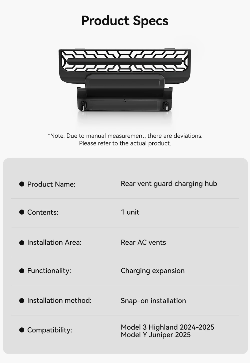 YZ Für Tesla Model 3/Y Highland Juniper Hecklüftung 27W Schnellladegerät USB-Shunt-Hub Intelligente Dockingstation Zubehör – Detail 13
