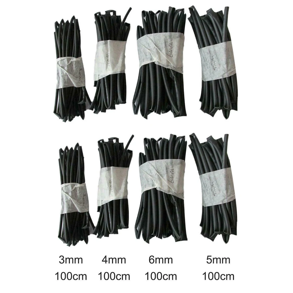 Tube Heat Shrink Tubing Accessories Assortment Black Electrical Insulated Sheath Set Polyolefin Repair  Tube Heat