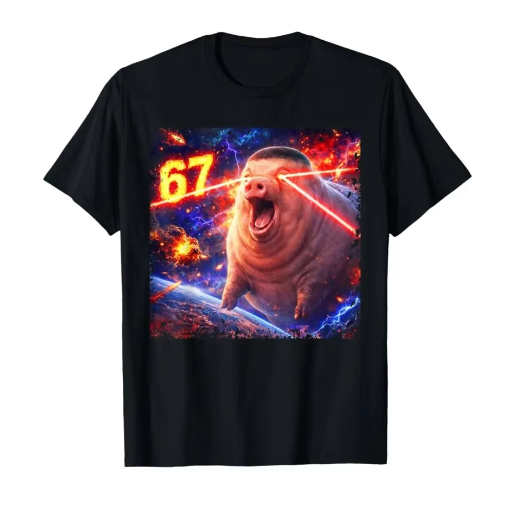 John Pork Fade Pig Haircut 67 Six Seven Brainrot Meme T-Shirt, T-Shirts, kurzärmelig, modisch, Harajuku, Kawaii, Y2K-Kleidung – Detail 5