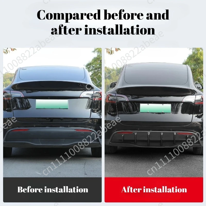 For Tesla Model Y/3 Highland Rear Diffuser Lip Spoiler Protector Cover Black ABS Car Rear Bumper Guard Exterior Accessories