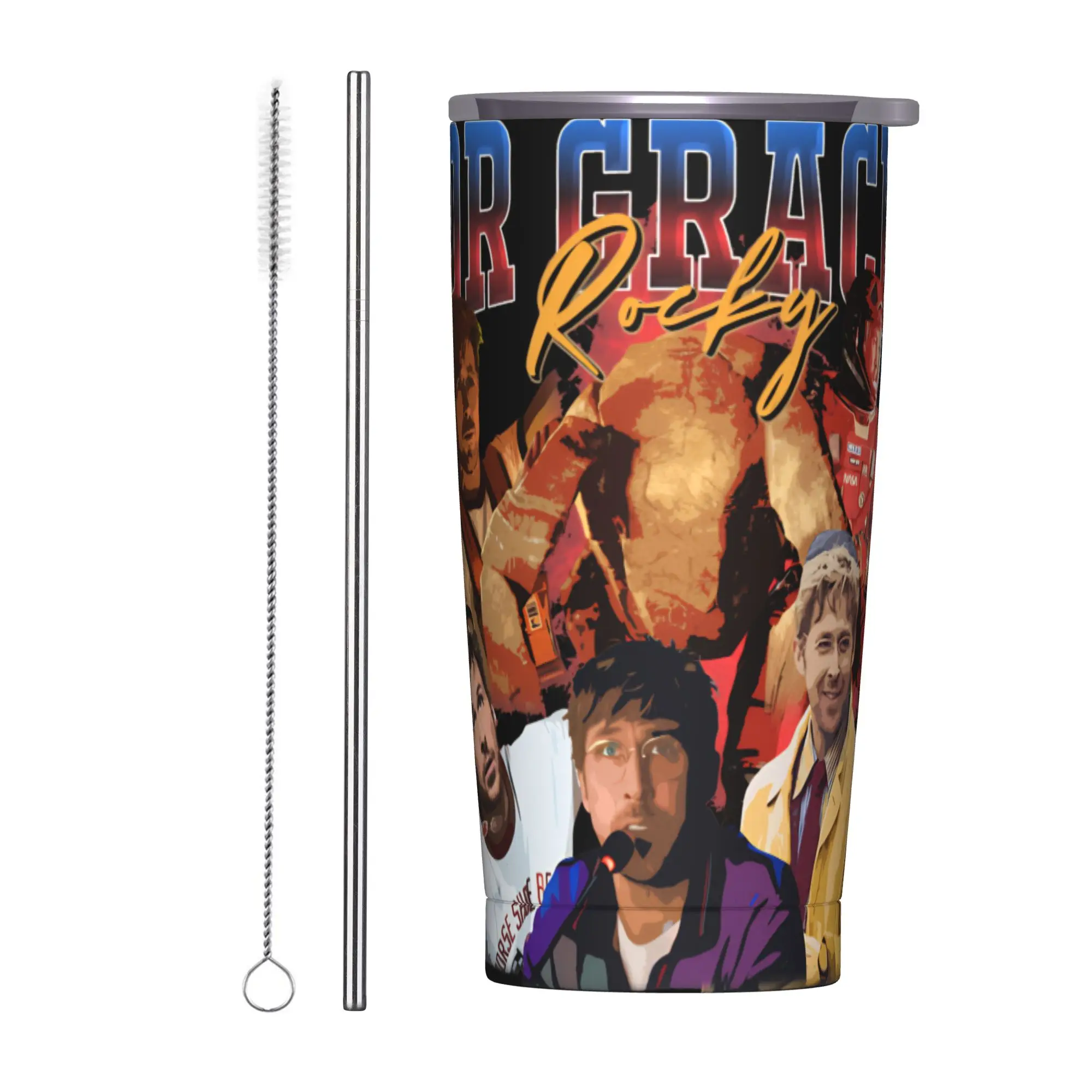 Dr Grace Rockys Project Hail Mary Insulated Tumbler with Straws Lid  Stainless Steel Coffee Mugs Double Wall Drinks Cups, 20oz