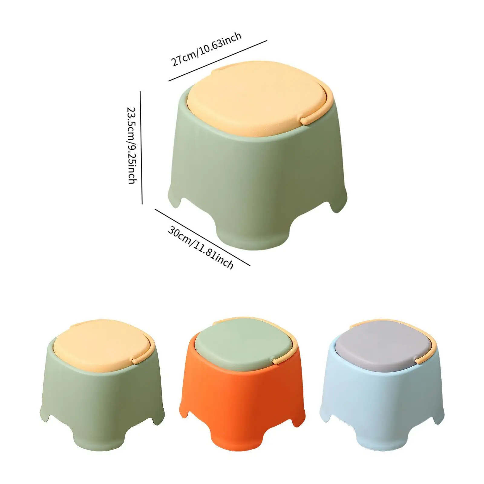Small Stool, Toilet Stool, Portable Non-Slip with Handle, Footrest, Seat for