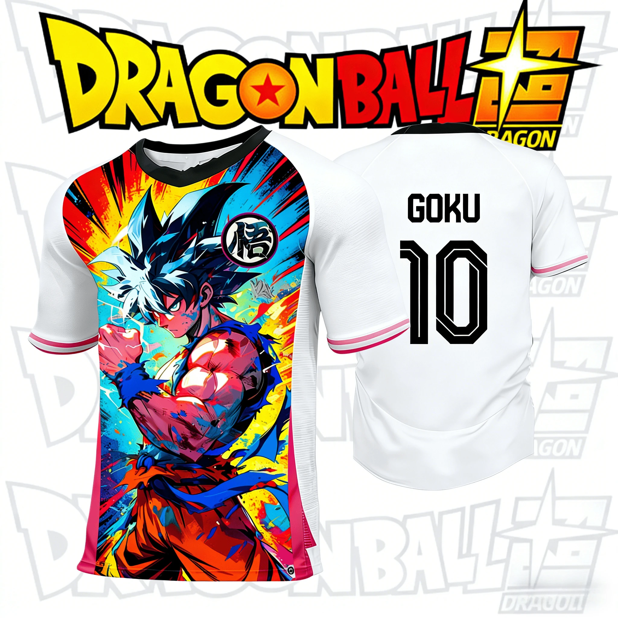 2026 Sommer Dragon Ball T-Shirt 3D-Druck Goku Ultra Instinct Übergroßes Lockeres Atmungsaktives Gym Streetwear Unisex für Erwachsene und Kinder