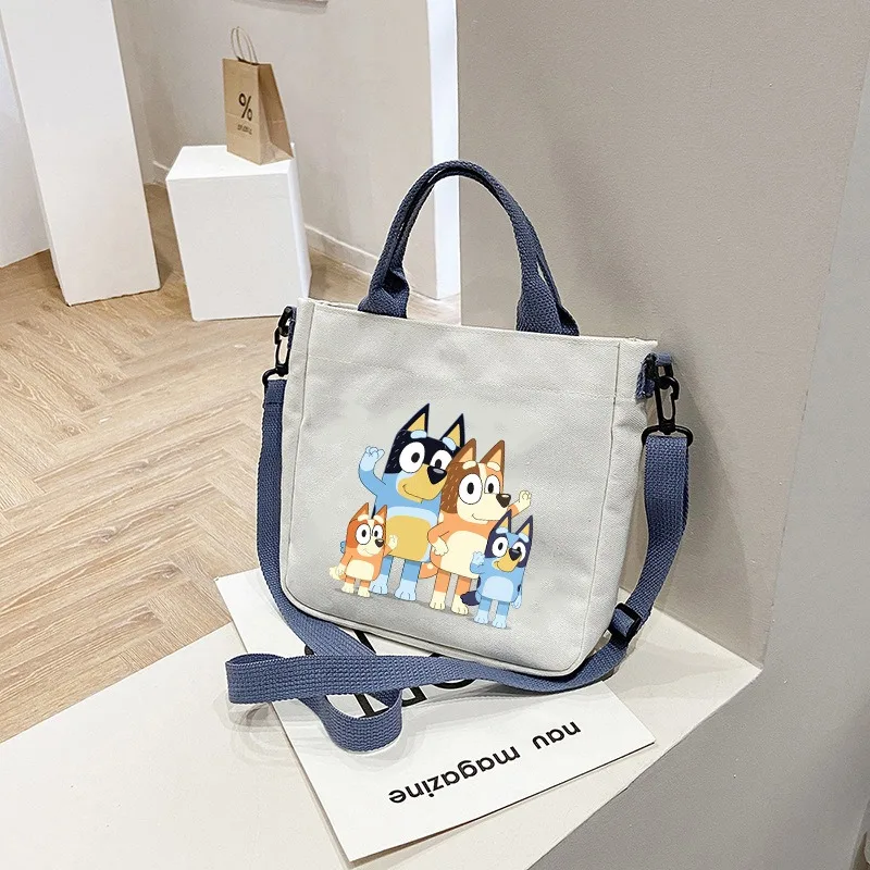 

New Cartoon Cute Blueys Fashion Versatile Canvas Shoulder Bag Casual Versatile Tote Bag Student Class Handbag Shoulder Bag Gift