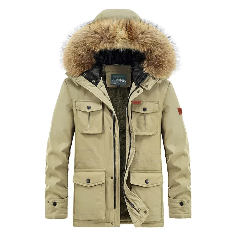 

plus size 8XL Men hooded Fashion Mens Parkas Thicken Male Thick Warm Coat Parkas Hooded Winter Windproof Man Jacket Parka 2022