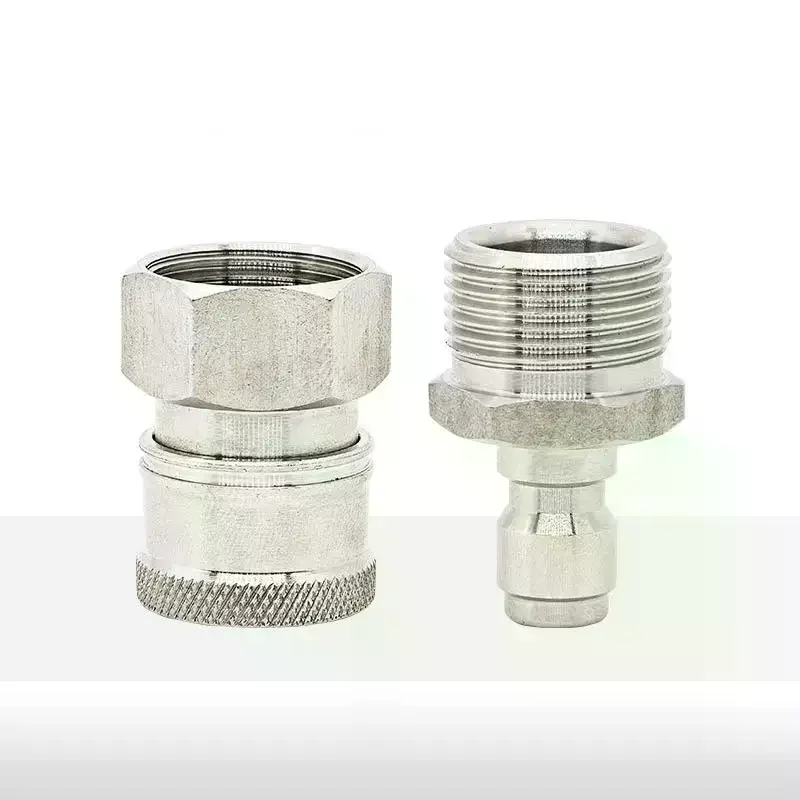 M22 Quick Connect Pressure Washer Fittings Stainless Steel Male And Female Adapter Set (Internal Thread, External Thread)