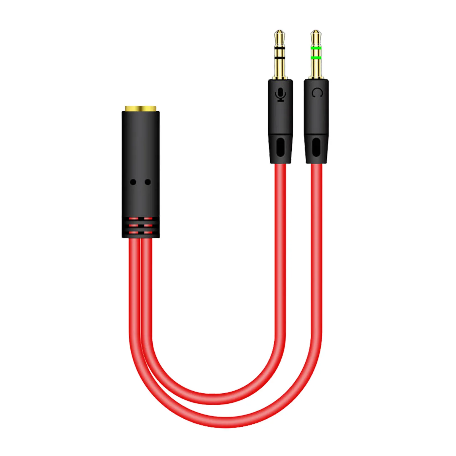3.5mm jack microfone fone de ouvido cabo divisor áudio fêmea para 2 macho microfone aux cabos extensão para telefone computador