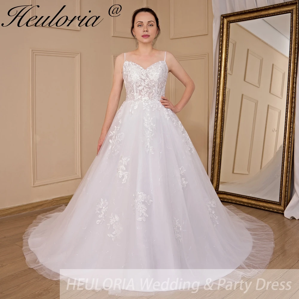 HEULORIA elegant wedding dress A line sweetheart lace bride dress Robe De Mariee Wedding gown