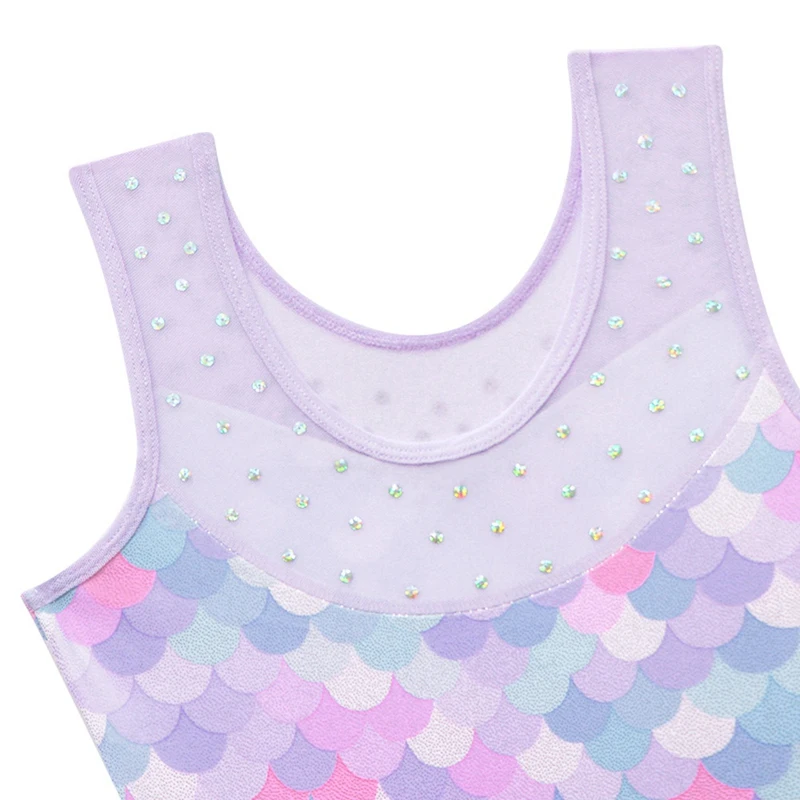 Gymnastics Leotards for Girls Dance Wear Sparkly One-Piece Breathable 3-10 Years Sleeveless Kids Athletic Ballet Bodysuit