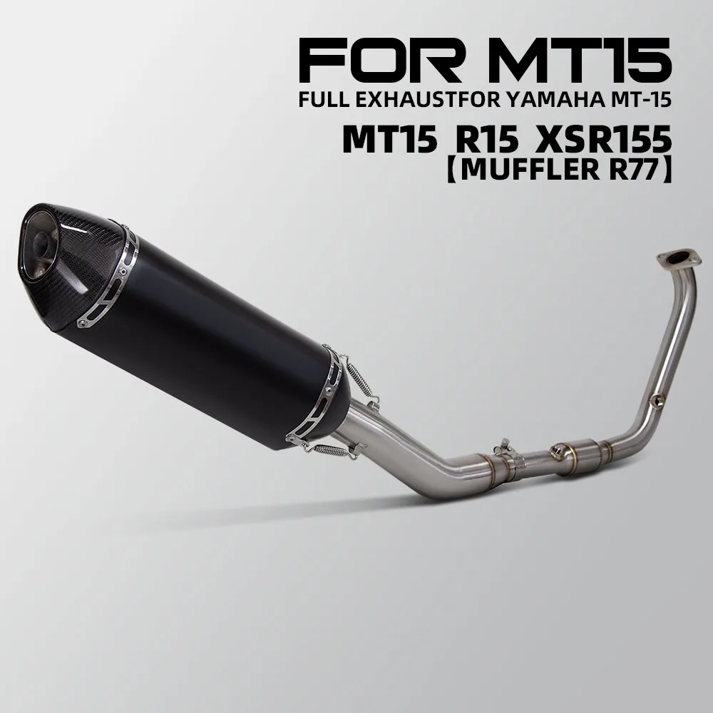 

Для Yamaha XSR155 R15 MT15 2017-2024 лет мотоциклетная выхлопная система, нержавеющий коллектор, глушитель Connect R77 с DB Killer