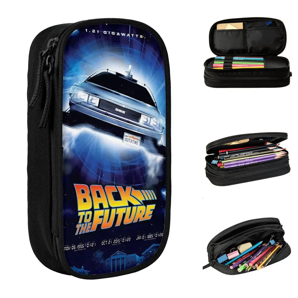 Back To The Future Federmäppchen, Science-Fiction-Federmäppchen, Stifthalter für Studenten, große Kapazität, Federmäppchen, Büromaterial