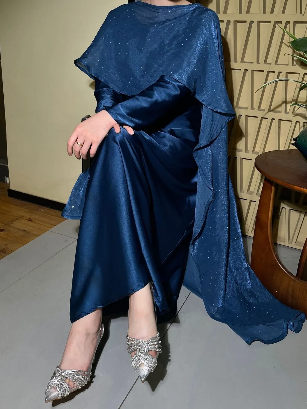 Eid Muslim Women Dress with Cloak 2 Piece Set Abayas Vestidos Party Dresses Ramadan Jalabiya Dubai Kaftan Diamonds Long Robe