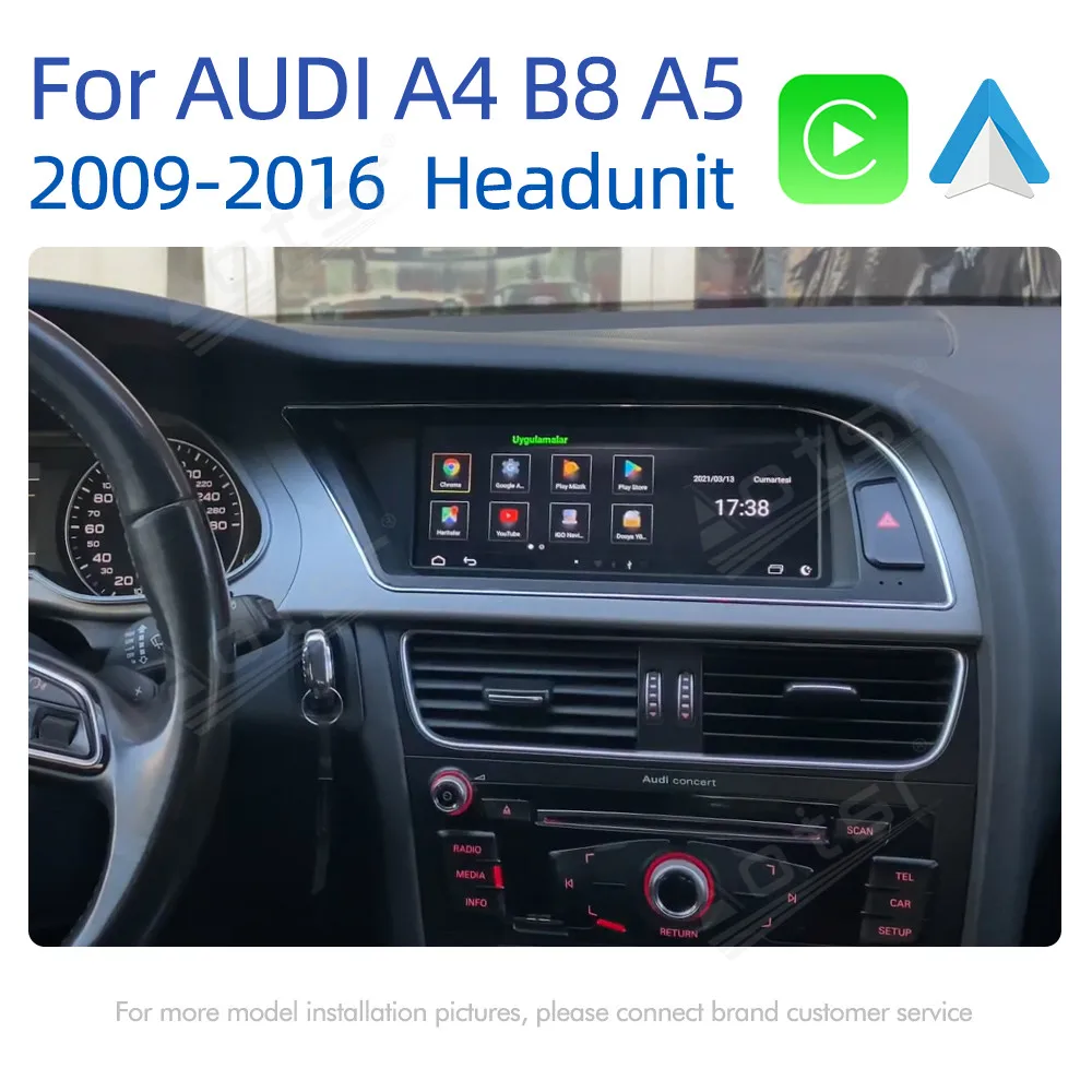 8.8 Inch HD 8 Core Wireless Carplay Auto For AUDI A4 B8 A5 2009-2012 Car Intellgent System Central Multimedia Headunit