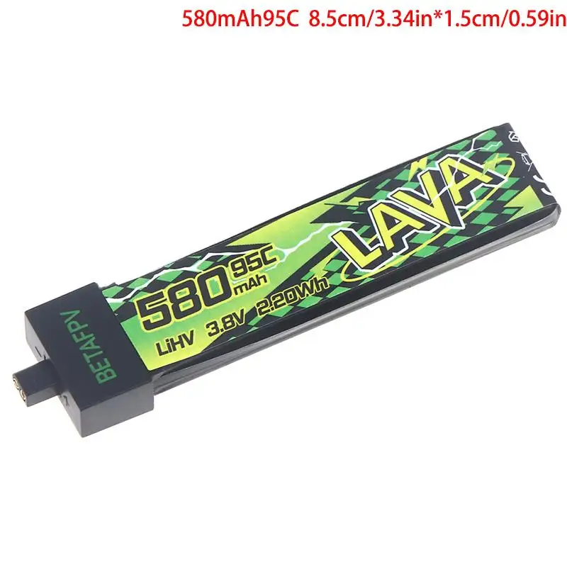 BetaFPV LAVA II 1S HV 3.8V 580mAh 95C BT2.0 Lipo Battery